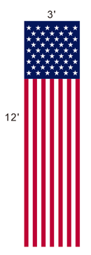 American Flag Avenue Street Banners | 2-Pack | 36x144 in | 3'x12' 100% Nylon | Made to Order