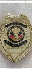 Security Officer Badge Lapel Pins Traditional Gold American Liberty Jistice for All Professional Officer