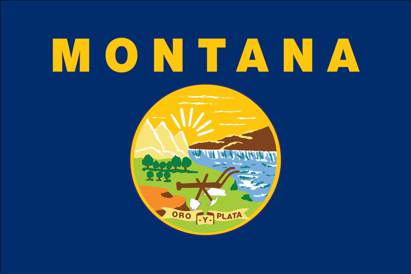 Montana 3'x5' Embroidered Polyester Flag with Gold Fringe