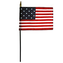 Star Spangled Banner 15 Stars Stripes 1775 1776 1777 Colonial American 12x18 Inch Early USA Stick 30" Wooden Staffs Cemetery American 250th Anniversary Flags