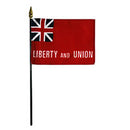 Taunton Liberty & Union 1775 1776 1777 Colonial American 12x18 Inch Early USA Stick 30" Wooden Staffs Cemetery American 250th Anniversary Flags