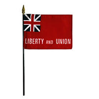 Taunton Liberty & Union 1775 1776 1777 Colonial American 12x18 Inch Early USA Stick 30" Wooden Staffs Cemetery American 250th Anniversary Flags