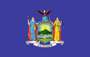 New York 3'x5' Embroidered Polyester Flag with Gold Fringe