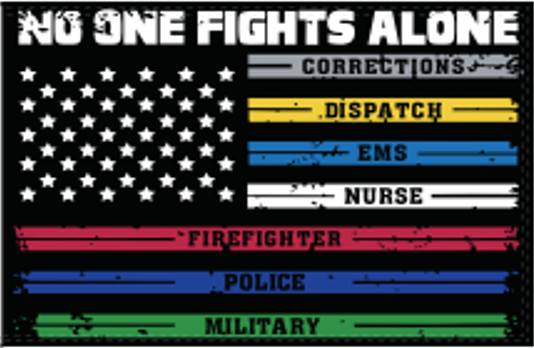 No One Fights Alone US Memorial 12"x18" Stick Flag ROUGH TEX® 100D 30" Wooden Staff