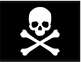Pirate Stack Jaw 12"x18" Stick Flag ROUGH TEX® 100D 30" Wooden Staff