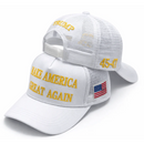 Make America Great Again Premium Embroidered Trucker Hat — Trump 45 47 | 4-Sided Design | White