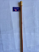 5' Foot Wooden Flag Pole with Brass Screw Joint & Ball Top All Natural Wood