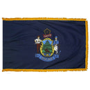 Maine 3'x5' Embroidered Polyester Flag with Gold Fringe