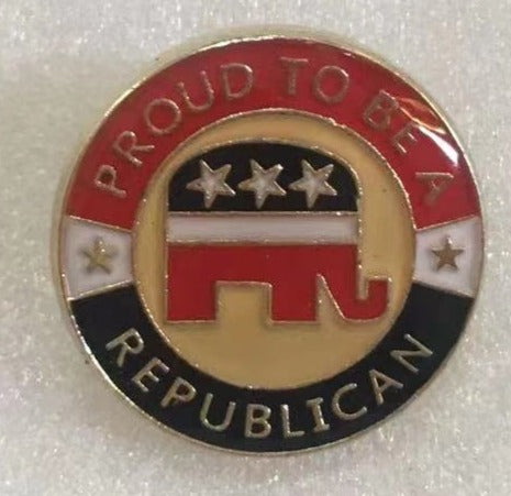Proud To Be A Republican Round Lapel Pin GOP