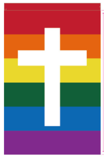 Rainbow Cross 12"x18" 100D ROUGH TEX® Double Sided Garden Flag