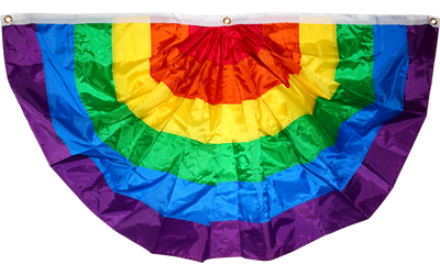 Rainbow Fan Nylon 1.5'x3' Pride Bunting