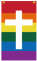 Rainbow Cross 3'X5' Flag Rough Tex® 100D With Sleeve and Grommets