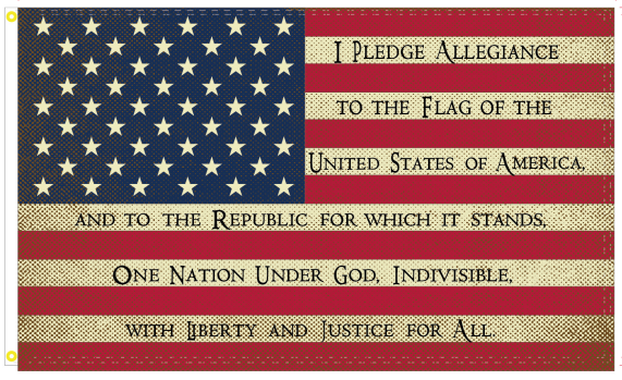 USA Pledge of Allegiance Vintage 3'X5' Flag ROUGH TEX® 100D American