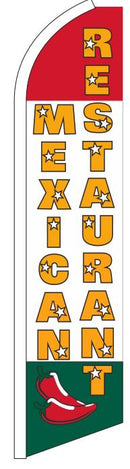 Mexican Restaurant 11.5'x2.5' Swooper Flag Rough Tex® Knit Feather