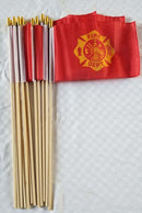 Fire Department 8"×12" Stick Flags ROUGH TEX® 68D 24" Wooden Staffs