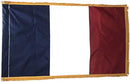 France 3x5 Feet Indoor Flags 100% Cotton Sleeve & Grommets Gold Fringe