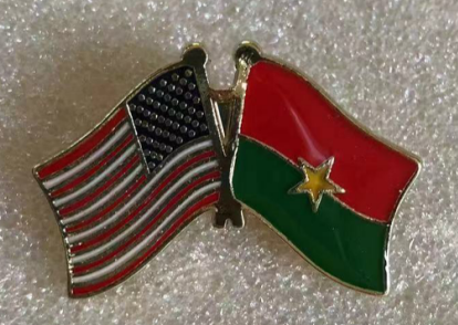 USA & Burkina Faso Friendship Lapel Pins Pan African American