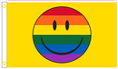 Rainbow Smiley 3'X5' Flag ROUGH TEX® 100D New Happy Pride