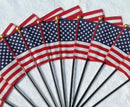 American 4x6 Inch Safety Stick Gold Ball Tops USA Flags Mounted on 10" Black Staffs