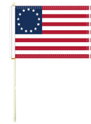 Betsy Ross American Stick Flags 30" Wooden Staffs Quality 12x18 Inches