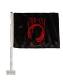 Red Black POW MIA Flag Car Flag Knit Double Sided USA