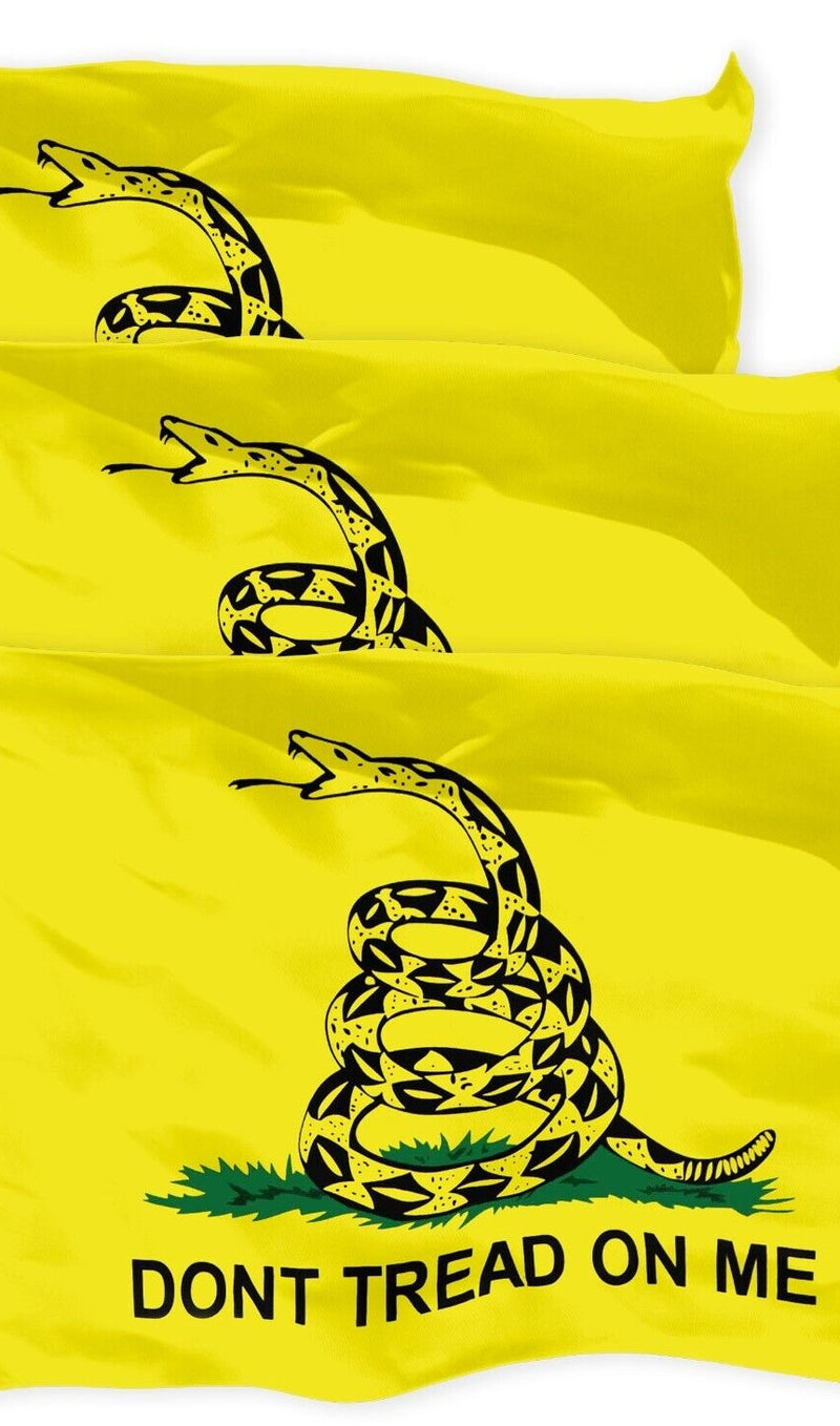 Three Pack Gadsden 3x5 Flags Don't Tread on Me Brass Grommets