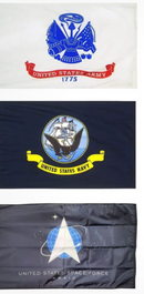 US Government Armed Forced Double Sided 3'x5' Flag Set Outdoor Quality Brass Grommets American