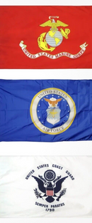 US Government Armed Forced Double Sided 3'x5' Flag Set Outdoor Quality Brass Grommets American
