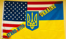 Ukrainian American United States Stand with Ukraine Flags 3'x5' Feet 100D Rough Tex USA