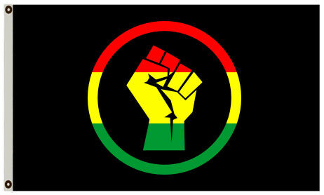 Black Lives Matter Fist Rasta 12"x18" Flag ROUGH TEX®