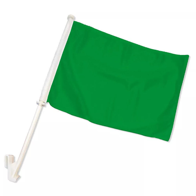 Green 12"x18" Car Flag ROUGH TEX® Knit Double Sided