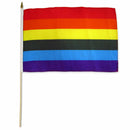 Rainbow 12"x18" Stick Flags Pride Parade