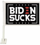Biden Sucks Black Red E 12"x18" Car Flag ROUGH TEX® Knit Double Sided