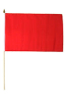 Red Solid 12"x18" Stick Flag ROUGH TEX® 100D 30" Wooden Staff