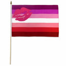 Lipstick Lesbian Rainbow 12"x18" Stick Flags Pride Parade