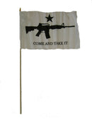 Come and Take It M4 12"x18" Stick Flag ROUGH TEX® 100D 30" Wooden Staff