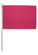 Magenta Solid 12"x18" Stick Flag ROUGH TEX® 100D 24" Wooden Staff