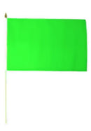 Neon Green Solid 12"x18" Stick Flag ROUGH TEX® 100D 30" Wooden Staff