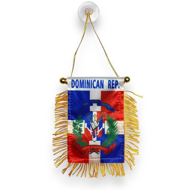 Dominican Republic Shield Flag Mini Banner