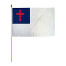 Christian 12"x18" Stick Flag ROUGH TEX® 100D 30" Wooden Stick