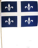 Quebec 12"x18" Stick Flag ROUGH TEX® 100D 30" Wooden Staff