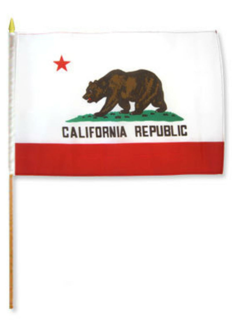 California 12"x18" Stick Flag ROUGH TEX® 100D 30" Wooden Stick