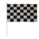 Checkered 12"x18" Stick Flag ROUGH TEX® 100D 30" Wooden Staff
