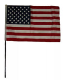 USA American Flag 12"x18" Black Plastic Staff Hollow