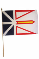New Found Land & Labrador 12"x18" Stick Flag ROUGH TEX® 100D 30" Wooden Staff