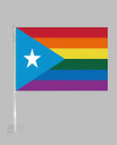 Puerto Rico Rainbow 12"x18" Car Flag ROUGH TEX® Knit Double Sided