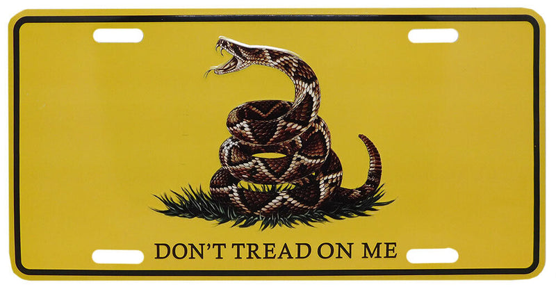 Gadsden Live Rattle Snake Embossed License Plate