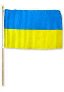 Ukraine 12"x18" Stick Flag ROUGH TEX® 68D 30" Wooden Stick Ukrainian Flags