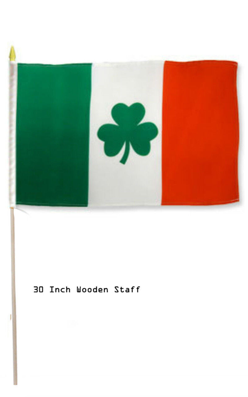 Ireland Shamrock 12"x18" Stick Flag ROUGH TEX® 68D