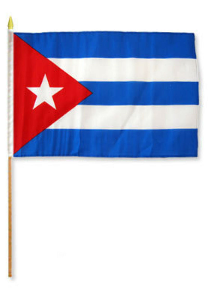 Cuba 12"x18" Stick Flag ROUGH TEX® 100D